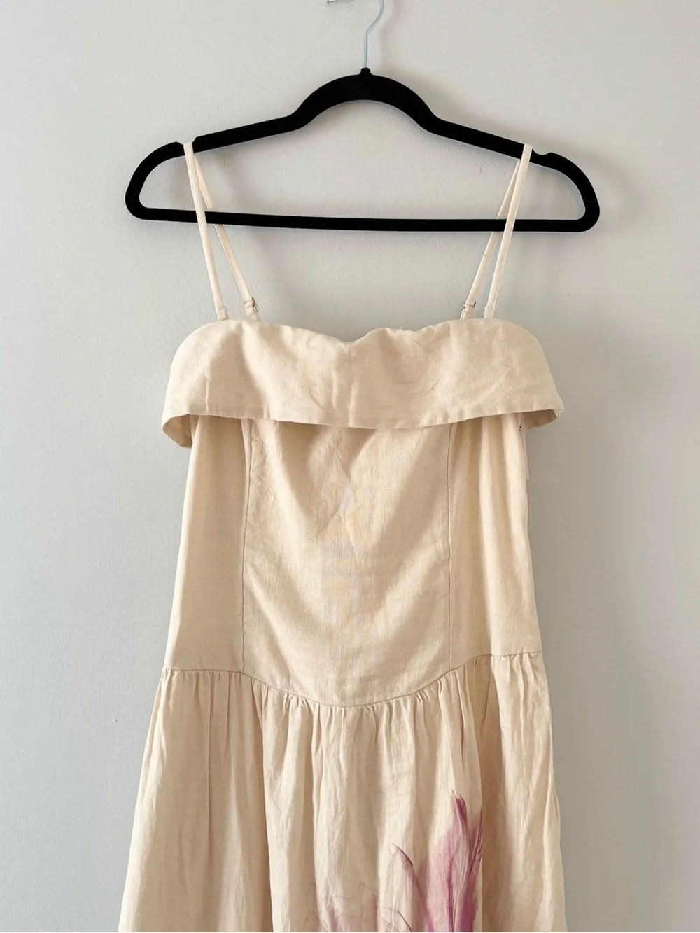 Abercrombie & Fitch NWT Strapless Drop-Waist Linen-Blend Maxi Dress Floral
